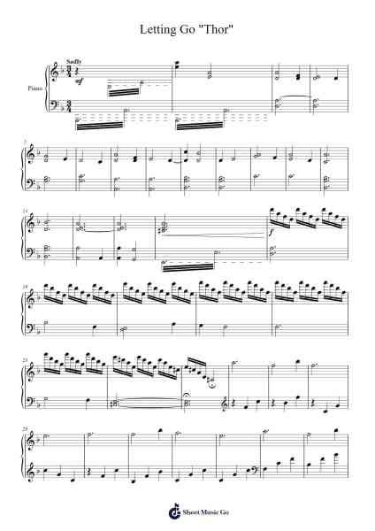 Letting Go "Thor" Sheet Music by Patrick Doyle-Arr.Wesquinn Bunmeg