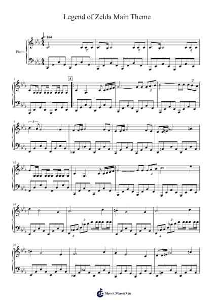 Legend of Zelda Main Theme Sheet Music by -Arr.Caerwood Belch