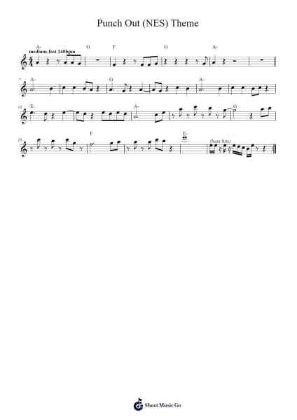 Punch Out (NES) Theme Sheet Music by undefined-Arr.Giswolf