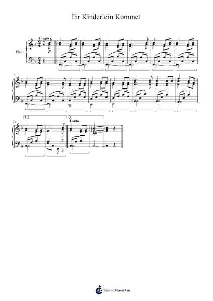 Ihr Kinderlein Kommet Sheet Music by Johann Abraham Peter Schulz-Arr.Jillcke