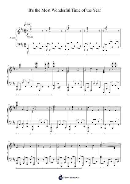 It's the Most Wonderful Time of the Year Sheet Music by Auwolf-Arr.Mondlius