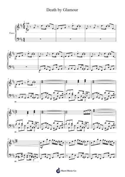 Death by Glamour Sheet Music by Toby Fox-Arr.Mablia Finkeith