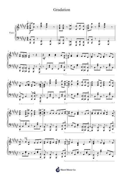 Gradation Sheet Music by KANA-BOON/Yuuho Kitazawa-Arr.Temvogt Roblome