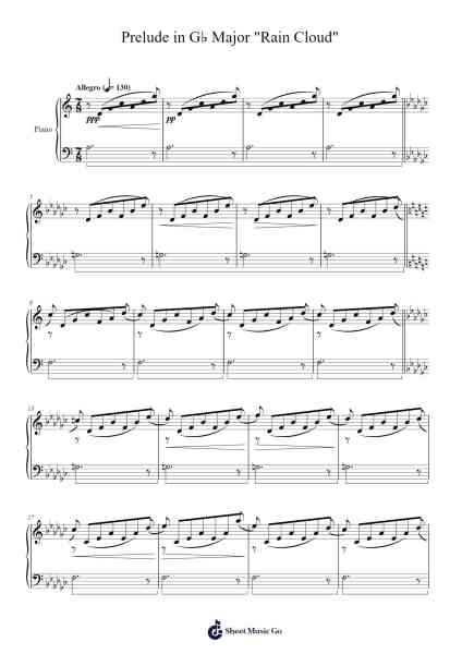 Prelude in G♭ Major "Rain Cloud" Sheet Music by Bruceraine Baldkay-Arr.Hugill