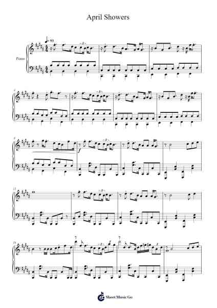 April Showers Ноты для фортепиано от ProleteR-Arr.Bardries Popelroy
