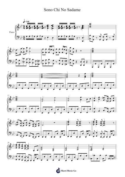 Sono Chi No Sadame Sheet Music by Hiroaki TOMMY Tominaga-Arr.Bartnice