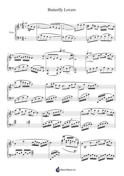 Butterfly Lovers Sheet Music by 何占豪/陈钢-Arr.Jackbing Priceliot