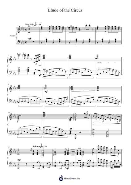 Etude of the Circus Sheet Music by Arthur Duong-Arr.Windict