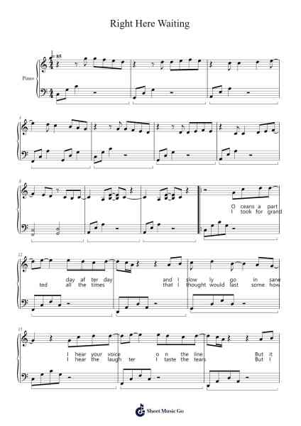 Right Here Waiting Sheet Music by Richard Marx-Arr.Guntrine