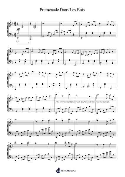 Promenade Dans Les Bois Sheet Music by Richard Clayderman-Arr.Jonric
