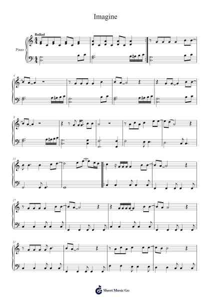 Imagine Sheet Music by John Lennon-Arr.Geofchael