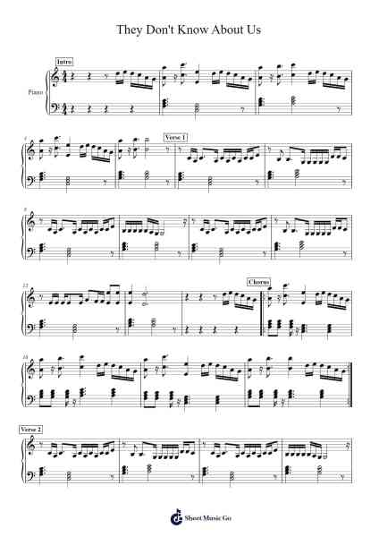 They Don't Know About Us Sheet Music by One Direction-Arr.Taynold Sinthodore