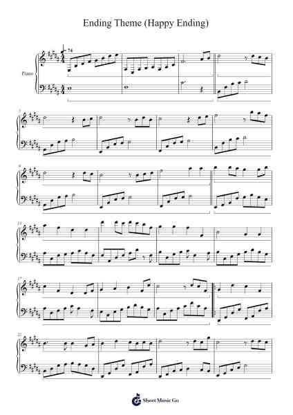 Ending Theme (Happy Ending) Sheet Music by The Battle Cats-Arr.Doulow