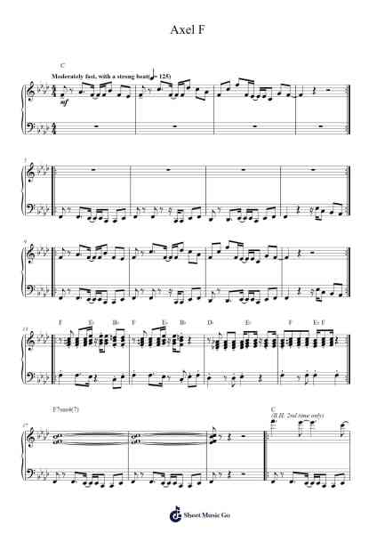 Axel F Sheet Music by Harold Faltermeyer-Arr.Campnah