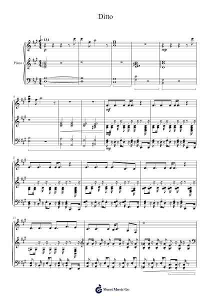 Ditto Sheet Music by NewJeans-Arr.Hilltim Moobright