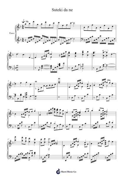 Suteki da ne - Final Symphony Encore (piano solo) Sheet Music by undefined-Arr.Shirvien