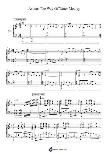 Avatar: The Way Of Water Medley Sheet Music by Misc Soundtrack-Arr.Wesriah