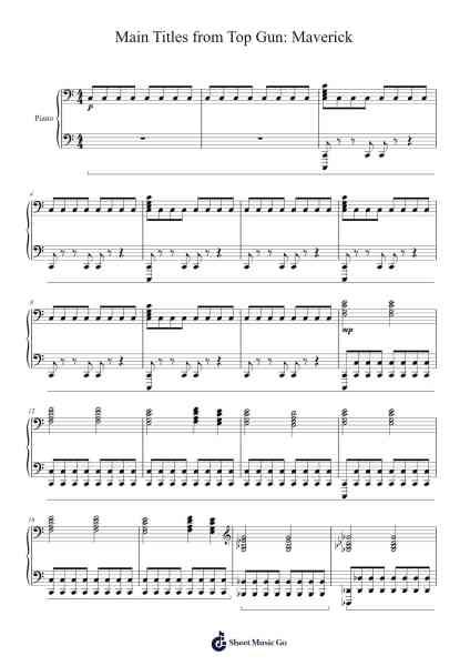 Main Titles from Top Gun: Maverick Sheet Music by Harold Faltermeyer/Lady Gaga/Hans Zimmer/Lorne Balfe-Arr.Galchard