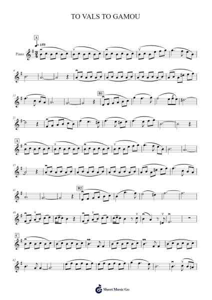 TO VALS TO GAMOU Sheet Music by undefined-Arr.Besquinn