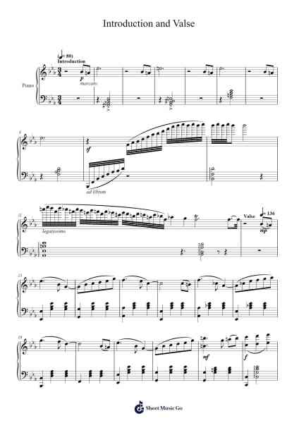 Introduction and Valse from Albumleaf Op. 66 No. 11 Sheet Music by Chertroy-Arr.Virlouis