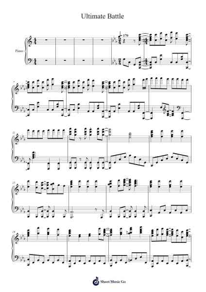 Ultimate Battle (Goku vs Jiren) Sheet Music by -Arr.Sywatt
