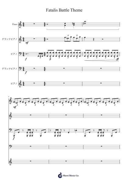 Fatalis Battle Theme Sheet Music by 青木征洋-Arr.Hootus