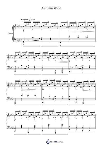 Autumn Wind Sheet Music by J. Y. Kim-Arr.Kekerr