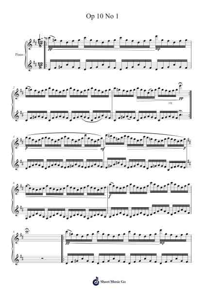 Etude Op. 10 No. 1 in C Major Sheet Music by Camilro Jeamesraine-Arr.Shawloyd