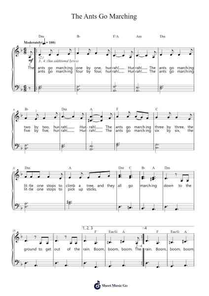 The Ants Go Marching Sheet Music by Traditional-Arr.Prupert Cookegram
