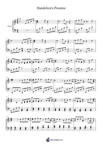 Dandelion's Promise Sheet Music by Jay Chou-Arr.Gregan Forslome
