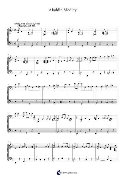 Aladdin Medley Sheet Music by Misc-Arr.Colbard Ramsdick