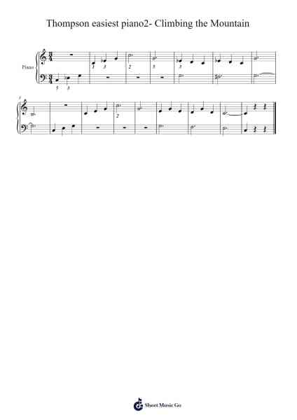 Thompson easiest piano2- Climbing the Mountain Sheet Music by John Thompson-Arr.Pulsing