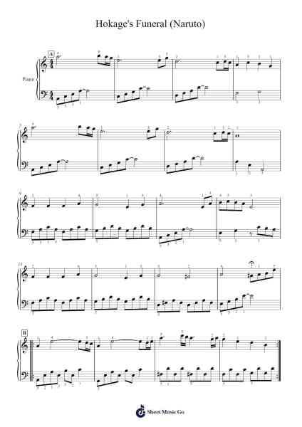 Hokage's Funeral (Naruto) Sheet Music by Toshida Matsuda-Arr.Duttdes Dawnpril