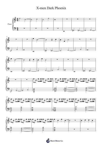 X-men Dark Phoenix Sheet Music by Hans Zimmer-Arr.Luroe Boycefay