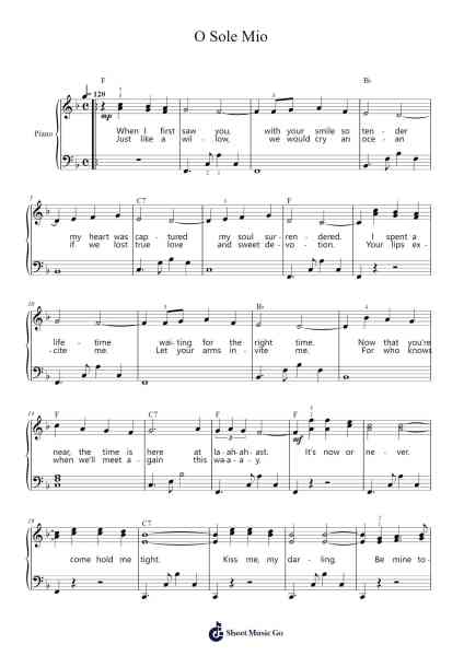 O Sole Mio Sheet Music by Eduardo Di Capua-Arr.Wescan