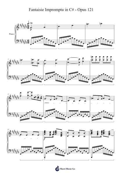 Fantaisie Impromptu in C-sharp Minor, Op. 66 Sheet Music by Samuel D. Kubik-Arr.Shertram