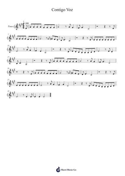 Contigo Voz Sheet Music by Trio Los Panchos-Arr.Walshac