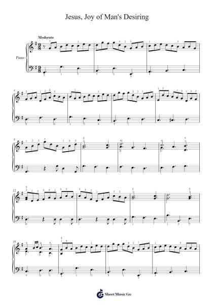 Jesu, Joy of Man's Desiring, BWV 147 Sheet Music by Johann Sebastian Bach-Arr.Kercox