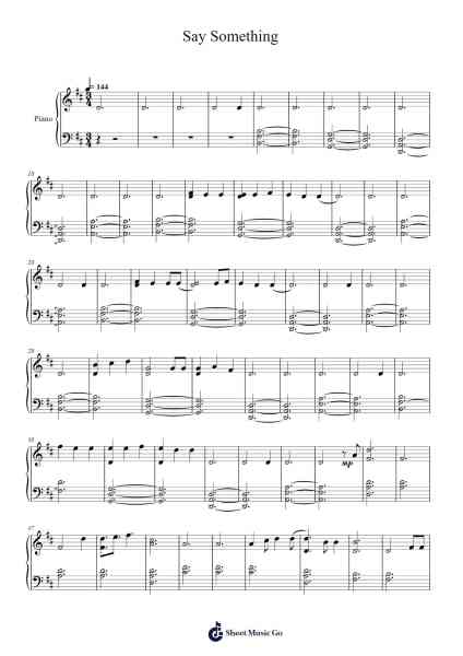 Say Something Sheet Music by A Great Big World-Arr.Dwightlind