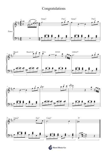 Congratulations Sheet Music by Mac Miller-Arr.Fredcamp Viomia