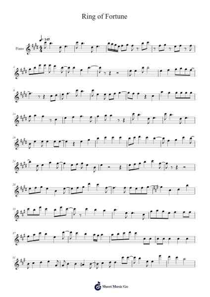 Ring of Fortune Sheet Music by Eri Sasaki-Arr.Priestwylde Backcah
