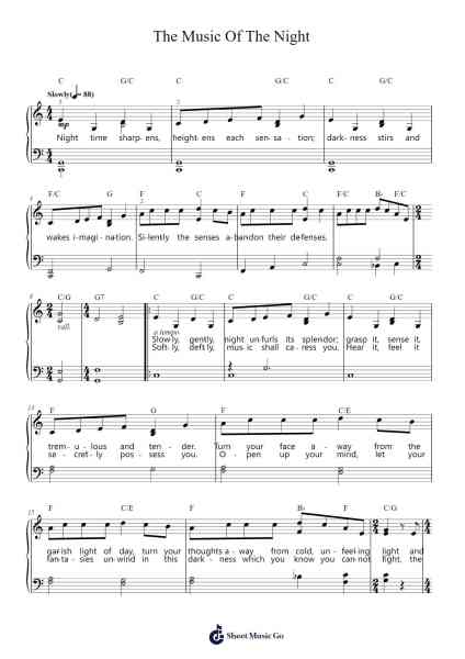 The Music Of The Night Notenblatt von Andrew Lloyd Webber-Arr.Hudcie Rhoclark