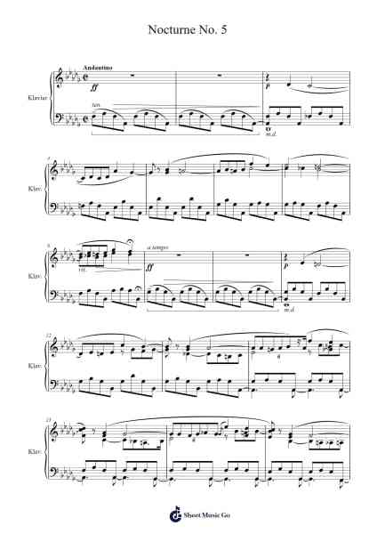 Nocturne No. 5 in D-flat Major, Op. 13 No. 2 Sheet Music by Johann Sebastian Bach-Arr.Stoweberg