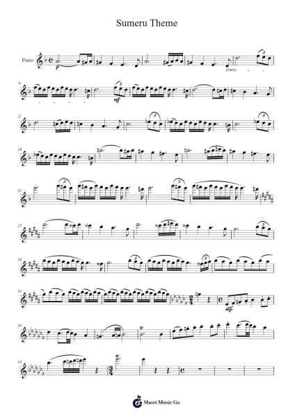 Sumeru Theme Sheet Music by Yu-Peng Chen-Arr.Famund Coothy
