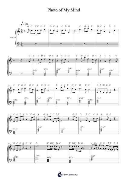 Photo of My Mind Sheet Music by Song Ga In-Arr.Gillling