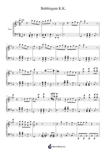 Bubblegum K.K. Sheet Music by Kazumi Totaka/Atsuko Asahi-Arr.Leacoln Galow