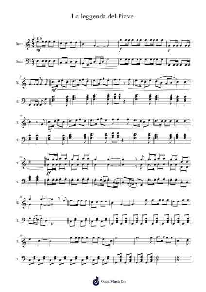 La leggenda del Piave Sheet Music by E. A. Mario-Arr.Dolamb Strafay