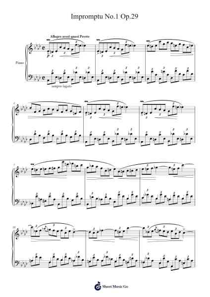 Impromptu No.1 in A-flat Major, Op.29 Sheet Music by Frédéric Chopin-Arr.Hornwald