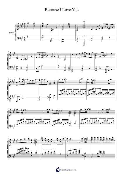 Because I Love You Sheet Music by Kimkuk-Arr.Mewood Teries