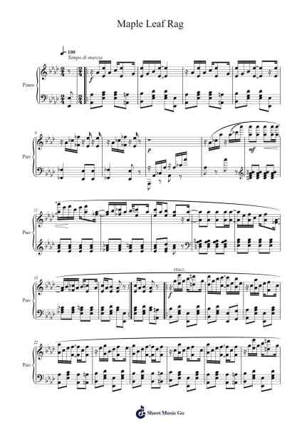 Maple Leaf Rag Sheet Music by Scott Joplin-Arr.Bclark